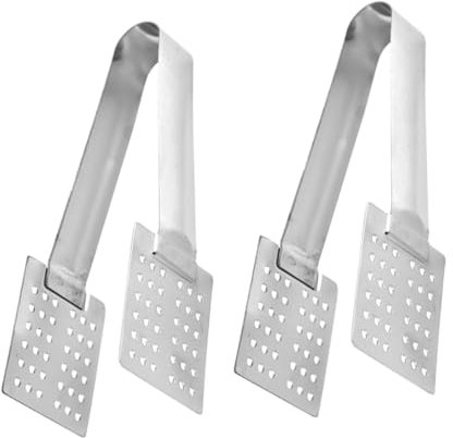 HEMOTON 2pcs Tea Bag Clip Filter Holder Tea Bag Clamp Tea Tongs Infuser Mini Kitchen Grill Tweezers Toast Tong Strainer Holder Grip Barbecue Tongs Stainless Steel Multifunction Juicer