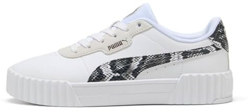 PUMA Damen Carina 3.0 Snake CHIC Sneaker, White-Vapor Gray Aged Silver, 40 EU