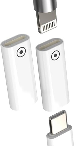 Pencil 1st Generazione Caricatore Connettore Per Apple(2 Pack) Adattatore Lightning Femmina A USB C Per IPhone MFI Certified Type C Cavo Per iPad Pro Da Penna Matita Ricarica Sostitutivo