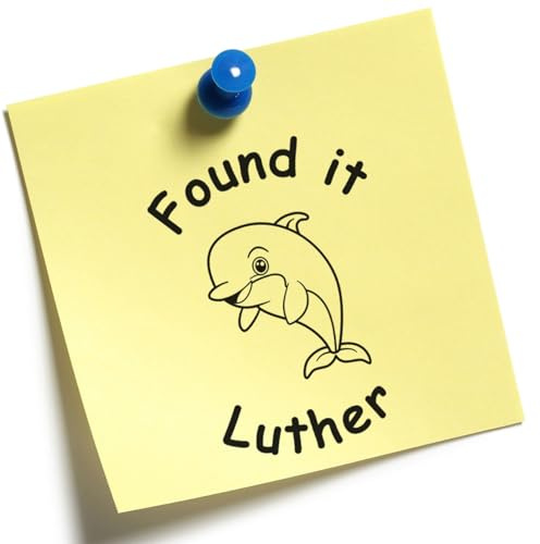 Small Self-Inking Dolphin Discovery Geocaching Log Stamp - Ideal Geocache Stamp for City Dwellers Compact 3/4 Size, Easy Press & Print, Available in 11 Vibrant Ink Colors for Urban Adventures