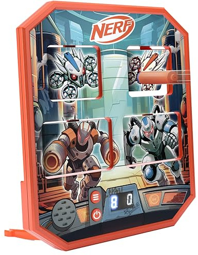 Nerf BOT Arena Clash Electronic Target Game - Set interattivo di freccette in schiuma con effetti sonori, display punteggiatura e 4 modalità di gioco Wilder Toys