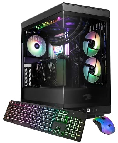 iBUYPOWER Y40 PRO Black Gaming PC Desktop Computer AMD Ryzen 9 7900X CPU, NVIDIA GeForce RTX 5070Ti 16GB GPU, 32GB DDR5 RGB 5200MHz RAM, 2TB NVMe SSD, Windows 11 Home, Keyboard, Mouse - Y40BA9N57T01