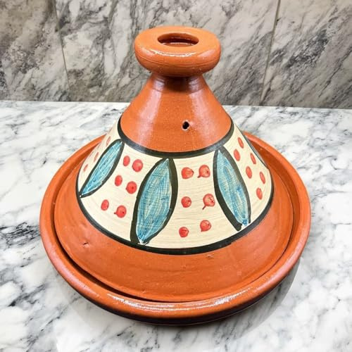 Tajine XL 35 cm in Terracotta Dipinta a Mano – Pentola Tradizionale Marocchina/Tunisina + Ebook Gratuito 3107251020