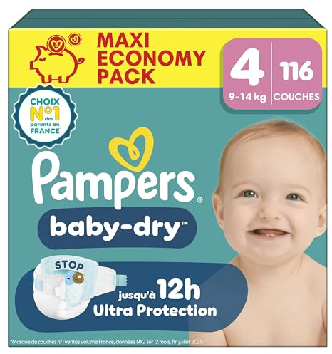 Pampers Baby-Dry Couches Taille 4 x116