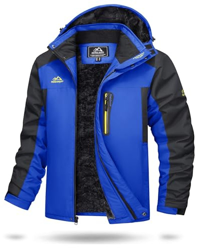 TACVASEN Herren Wasserdicht Winter Skijacke Warme Snowboardjacke Outdoorjacke Gefüttert Winterjacke (S, Blau)