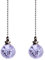 Crystal Ice Crack Ball Blind Cord Chandelier Handle Pull Chain Extension with Connector for Ceiling Light Fan Chain with Purple Color(Pack of 2)