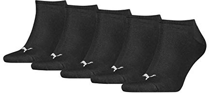 PUMA Unisex Puma Unisex Plain Sneaker - Trainer (5 Pack) Socks, Schwarz, 39-42 EU