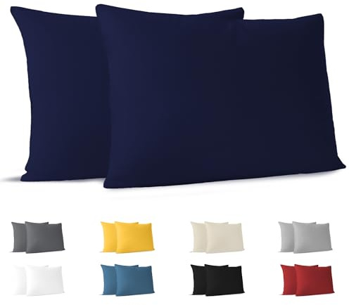 Dreamzie Bomull Örngott 40x60 cm Marinblå (Set om 2), OEKO-TEX
