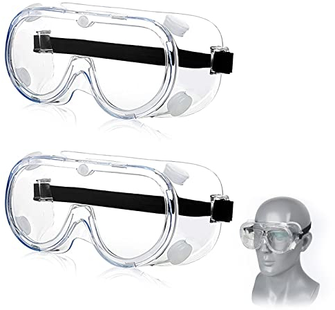 2 PièCes Lunettes SéCurité Contre Gouttelettes Protection Yeux Lunettes Anti-PoussièRe Lunettes SéCurité Transparentes Anti-BuéE Pour Un Usage Quotidien, Laboratoire