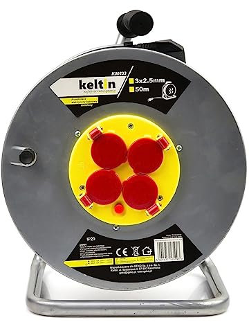 Enrouleur électrique 4 prises 16 A - IP20 - câble H05VV-F 3G 2,5 mm² 50 m