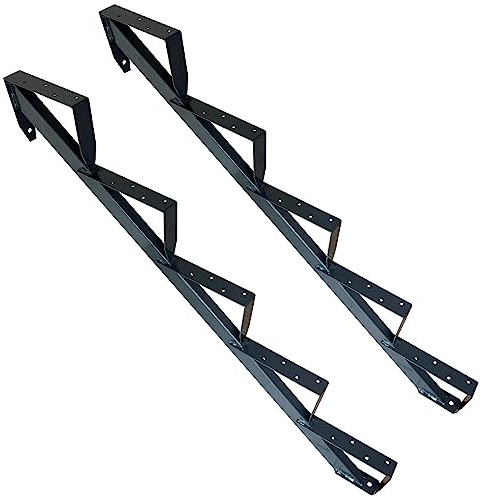 Trappholm Trätrappa trappstång trappram 5 steg höjd 91 cm antracit RAL 7016