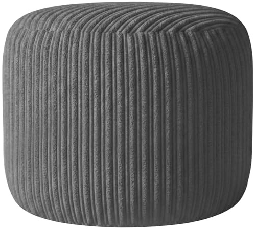 Jumbo Cord Footstool Bean Bags | Corduroy Ottoman Footrest Modern Home Living Room Bedroom Stylish & Durable Ergonomic Design | Jumbo Cord Foot Rest Pouffe (Oval (40cm x 35cm), Charcoal)