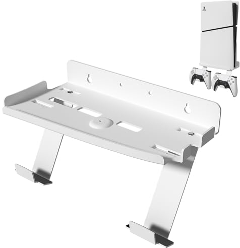 sciuU Wandhalterung für PS5 Pro / PS5 Slim Konsole & Controller - 2mm Stahl Wandhalterung kompatibel mit PlayStation 5 Pro Disc/Digital Konsole + 2 * Halterung kompatibel mit Dualsense Controller