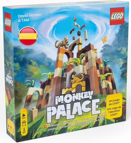Asmodees Monkey Palace: Un Juego de Mesa de Lego - Construye Tu Camino hacia La Victoria Pieza A Pieza Juego Divertido para Familias, Niños y Adultos de Construir, Edad 10+, 2-4 Jugadores, 45 Min
