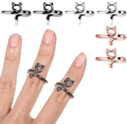 Sibba Häkelring Zubehör Für Fingerspannringe 6 Stück Häkeln Häkelzubehör Garn Stricken Nähen Hakenzubehör Verstellbarer Führungshalter Werkzeug Häkeln Stricken Fingerhutschlaufenhalter