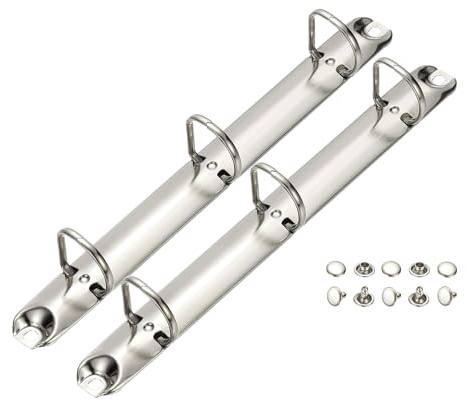 PATIKIL A5 3 Anneaux Mécanismes Reliure, 2 Set 0.79 D Anneau Remplacement Reliure Planificateur Feuilles Mobiles Épines Reliure Pour Accessoires Dossier Stockage, 20mm Ton Argenté