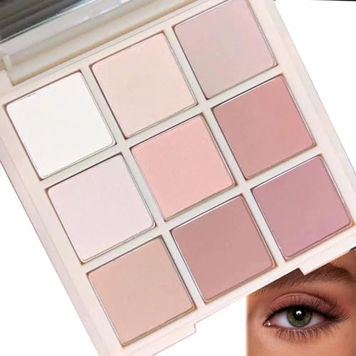 Natural Nude Eyeshadow Palette for Women - Long-Lasting, Waterproof, Highly Pigmented Matte Shades in Pink and Brown - Blendable Makeup Palette