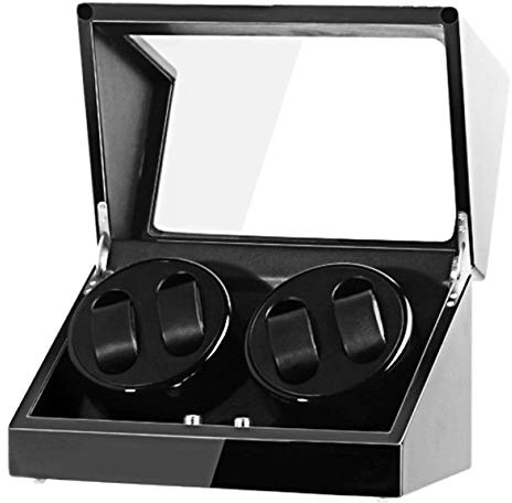 HUIBBGO Caja enrolladora de Relojes, Caja enrolladora de Relojes de Piel, Soporte de exhibición para Relojes automáticos, Caja enrolladora de Relojes Doble, Estuche de Almacenamiento
