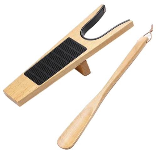 Chicingyou 2 Pcs Wooden Boot Jack Sets Boot Remover for Cowboy Boots and Wooden Puller Hooks for Men Women Work Boots Remover Tool