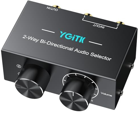 2-vägs, 3,5 mm & RCA L/R tvåriktad stereoljudsbrytare, L/R stereokabel