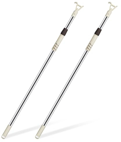 X-Kingsun 2Pcs Telescoping Skylight Rod Pole with Hook 41-63Inch Wand for Blinds Adjustable Tension Rod for Blind Shades Curtain Pull Wand for Skylight Cordless Window