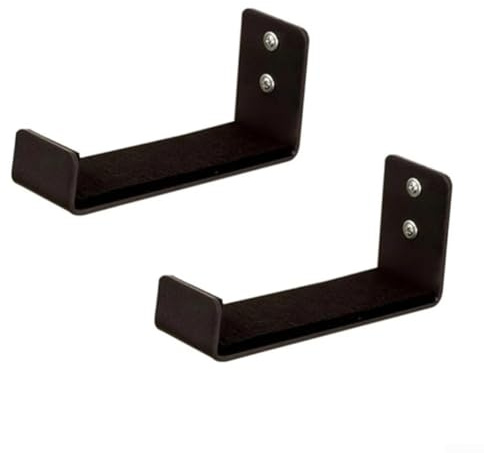 Desiumite Organizer da parete per tappetino da yoga, con struttura in alluminio e protezione in feltro, per tappetini, rulli, fasce di resistenza, set da 2 pezzi, colore nero