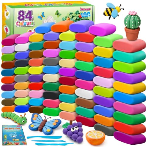 Air Dry Clay 84 Colors, Modeling Clay for Kids, DIY Molding Magic Clay | Gift for Kids