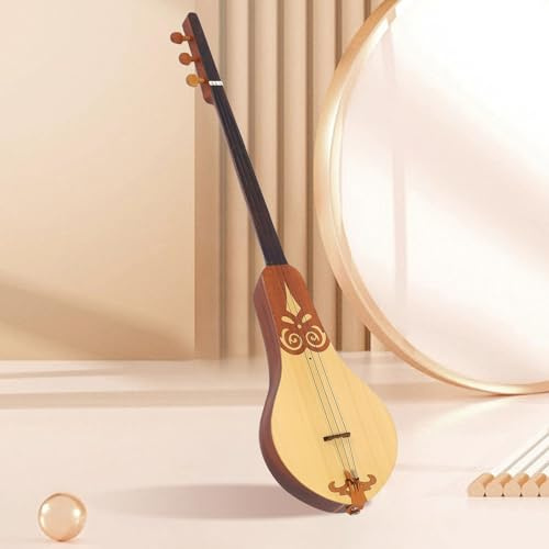 Luocute Trä Dulcimer 3 Strängar med Gran och Mahogny för Övning | Kompakt Storlek, Balanserad Träton, Klar Ljus Ljud, Portabel för Scen eller inspelning.