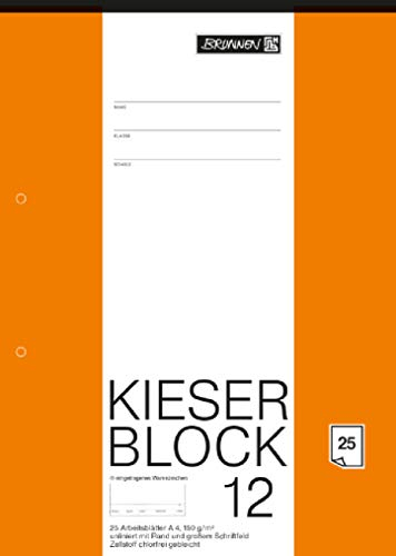 BRUNNEN KIESER-Zeichenblock gelocht | A4, unliniert, 25 Blatt, weiß