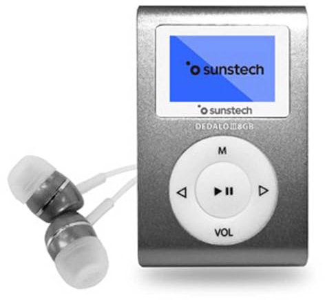 Sunstech DEDALOIII8GBGY - Reproductor MP3 con Pinza de Sujeción, Color Gris, 8 GB