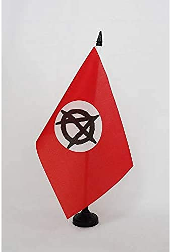AZ FLAG Bordsflagga Anarkism vit ring 21x14 cm 100D Polyester Plastfot