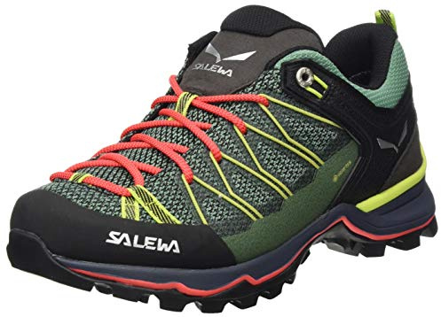 SALEWA WS MTN TRAINER LITE GTX, Zapatos de Senderismo Mujer, Feld Green Fluo Coral, 36.5 EU