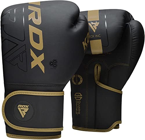 RDX Boxhandschuhe, Muay Thai Kickboxen Sparring, Maya Hide Leder Kara Boxing Gloves Männer Damen, Boxsack Punchinghandschuhe, Kickboxhandschuhe MMA Kampfsport Training Adult 8 10 12 14 16 18oz