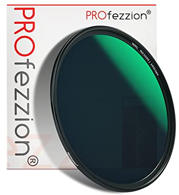 PROfezzion Filtro ND1000 de 49mm con 10 Pasos ND, Filtro de Lente de Densidad Neutra Vidrio Optico Multicapa para Canon EOS M50 M50 Mark II M5 M6 M6 Mark II M200 M100 con Lente de Kit EF-M 15-45mm
