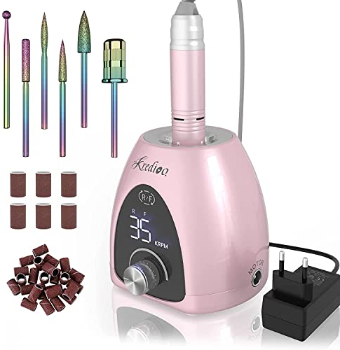 Nagelfräser für Gelnägel 35000 U/Min Elektrische Nagelfräser 6 in 1 Maniküre Set Elektrisch Stufenlose Geschwindigkeit mit LED Dislay für Nagelhaut Shellac Acrylgel, Sicher für Anfänger Profi