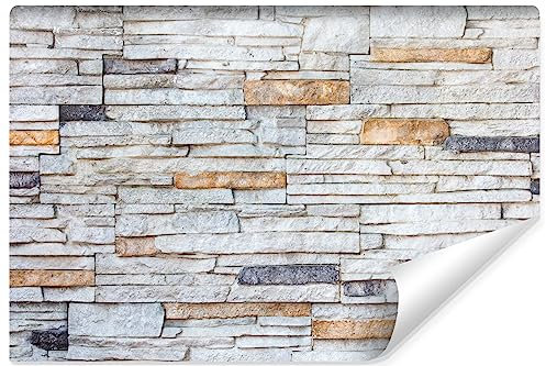 Muralo - Carta da parati 3D effetto pietra – Carta da parati in tessuto non tessuto – effetto 3D – Carta da parati per soggiorno e camera da letto – motivo mattoni – Br. 400 cm x altezza 280 cm