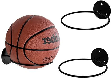 xocome 3 Piezas Soporte de Pared para Balones, Estante de Bola Universal Soporte de Exhibición de Pelota con Tornillos para Fútbol Baloncesto Voleibol Rugby (Negro)