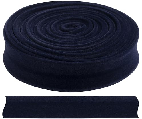AERZETIX - C71939 - Cinta al sesgo en terciopelo 3 metros x 18mm - en viscosa 39% algodón 32% y poliamida 29% - color azul oscuro - costura tela