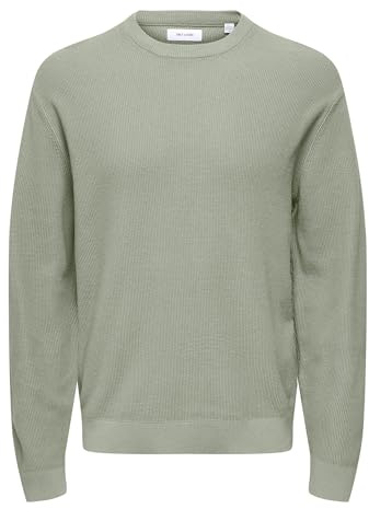 ONSTONY DS 12 LS Waffle Crew Knit, Rought Iron, XL