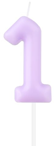 Velas Número 1 Color Macaron Morado, Velas Moradas Primer Cumpleaños, Vela Feliz Cumpleaños Macaron para Tarta, Decoración Dulce para Tarta, Adorno para Tarta Macaron Morado para Niñas y Niños