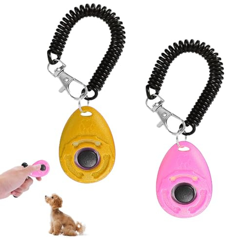 Confezione da 2 clicker per addestramento di cani e animali domestici, strumenti per l'addestramento di cani, cicalini, strumenti comportamentali, per obbedienza, comandi comportamentali, cani, gatti