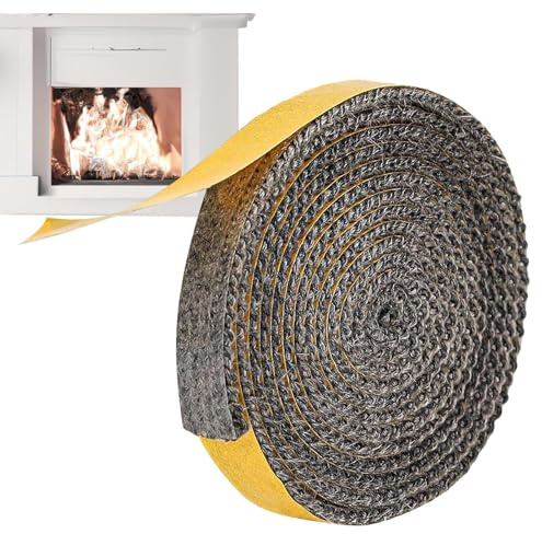 Nastro sigillante per stufe, autoadesivo in fibra di vetro, colla sigillante per porte stufe a legna per stufe, caminetti, stufe a carbone