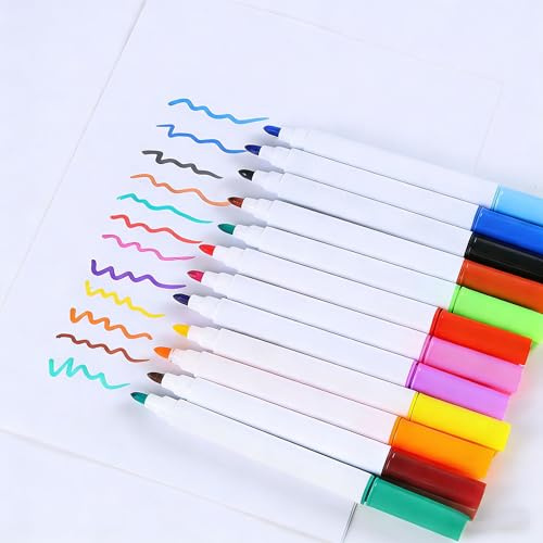 Alriedy 12 stycken fönstermålarpennor whiteboard markörer tunn suddgummipenna vit bräda pennor avtorkbar whiteboard marker pennor whiteboard avtorkbar för tavla, fönster, whiteboard