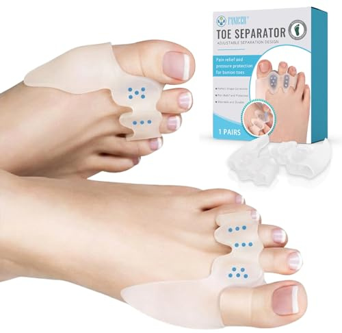 Corrector de Grande Dedos de Pie,Grande Dedos de Pie Silicona Separador,Separador de dedos de los pies para hombre y mujer,Alivian presión y relajan los pies,Ideal para uso diario