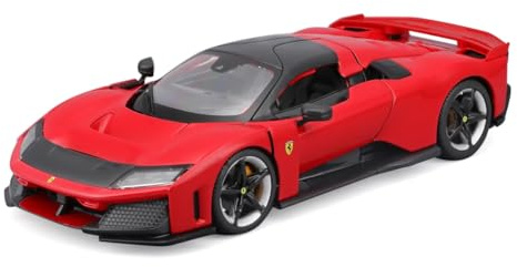 Bburago Race&Play Ferrari F80, rosso – Supercar modellino 1:24 Die-Cast originale, auto giocattolo da collezione con porte mobili, cofano e bagagliaio a partire dai 3 anni in su (18-26034)