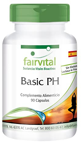 fairvital Basic PH, 90 cápsulas, ALTA DOSIS, VEGANO, cápsulas alcalinas con calcio, magnesio y más