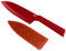 KUHN RIKON COLORI+ Santokumesser gross, gerade Klinge mit Klingenschutz, antihaftbeschichtet, Edelstahl, 27.5 cm, rot