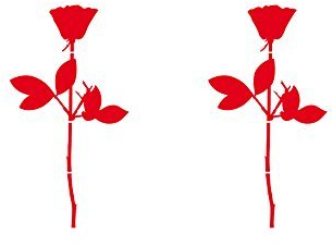 Rose 6cm Car Window Mirror Sticker Tattoo die cut decals vinyl adhesive Deco Foil Depeche Mode - 2 piece Red