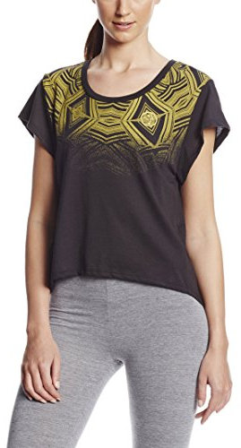 Zumba Fitness Relaxed Open Back Crop Top Camisa, Mujer, Negro, S