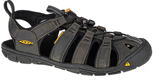Keen Herren Clearwater Cnx Leather Sandalen,Grau (Magnet/Black), 42.5 EU